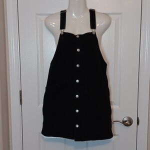 H&M Black Authentic Denim Overall Dress Size 20